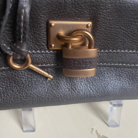Chloé Paddington Dark Brown Wallet with Gold Accents - Picture 4 of 7
